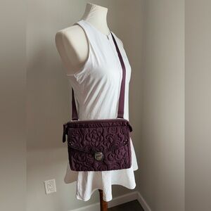 Vera Bradley Quilted Crossbody Messenger Bag In Plum Purple